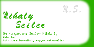 mihaly seiler business card